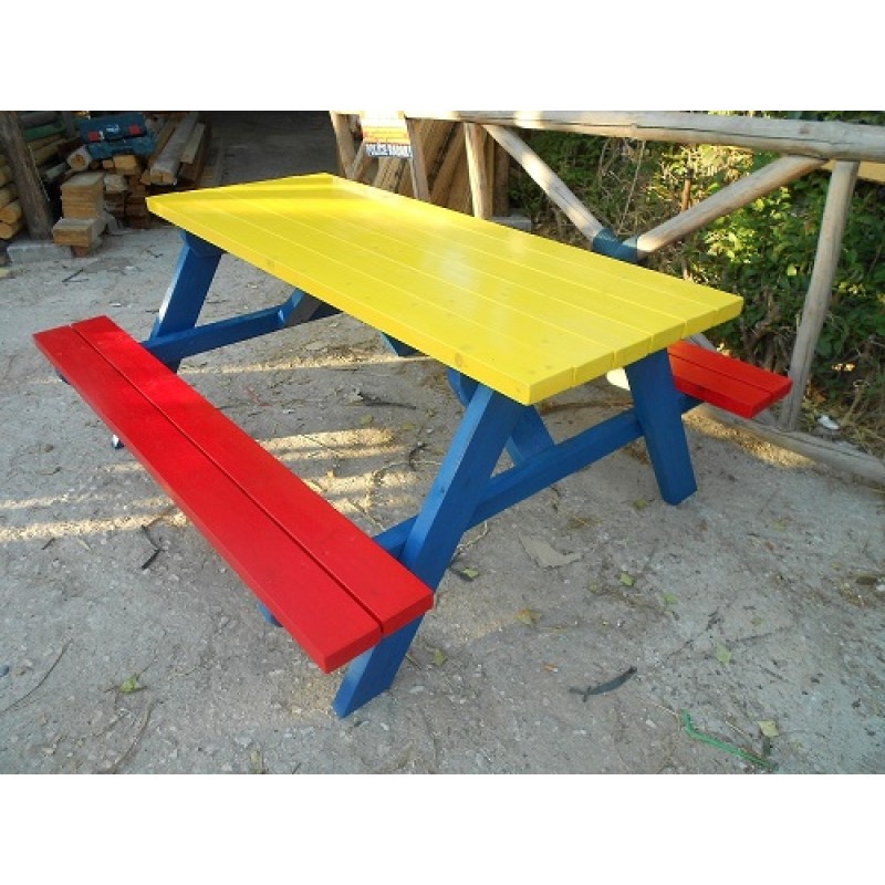 PIK NIK  -  Πάγκος  πικνίκ ξυλινος  Διαστάσεις:150x150x75 ΚΩΔ.87888 