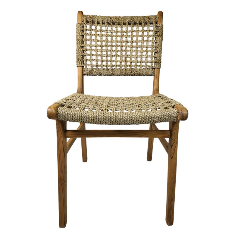 ROXY 4550909  Καρέκλα από ξύλο teak και φυσικό σχοινί seagrass.Διαστάσεις: 45x50x90  