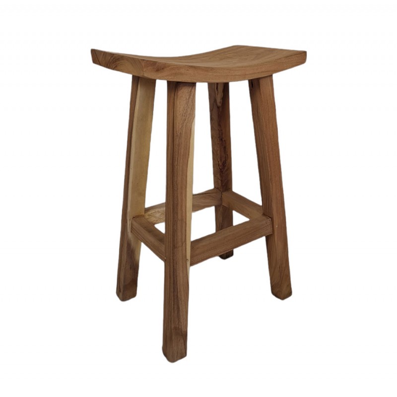 SAMARI 43322  Σκαμπώ μπαρ από ξύλο suar  Διαστάσεις: 50x30x75