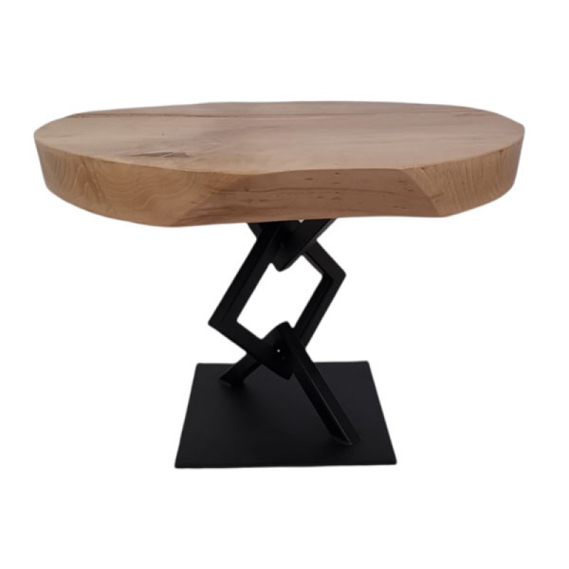 Τραπέζι σαλονιού με επιφάνεια από φυσικό μασιφ ξύλο   Τ-254   Διαστάσεις: Φ 70×50cm 