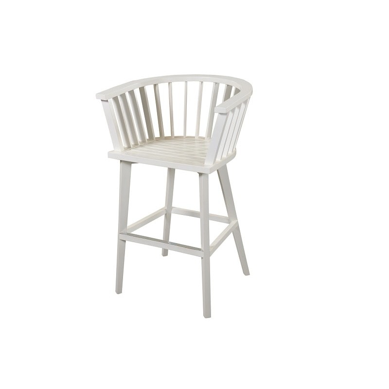 UDINE BAR CHAIR Σκαμπό Bar Απο Ξύλο Teak Σε Λευκή Απόχρωση Διάσταση προϊόντος : 65X52X95H - COD 5446