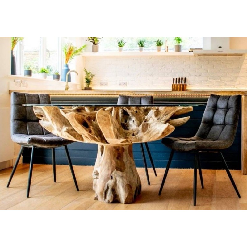 Τραπέζι Φαγητού από Ρίζα Δέντρου Teak    Διαστάσεις :Φ1,30×75 - COD 13099 