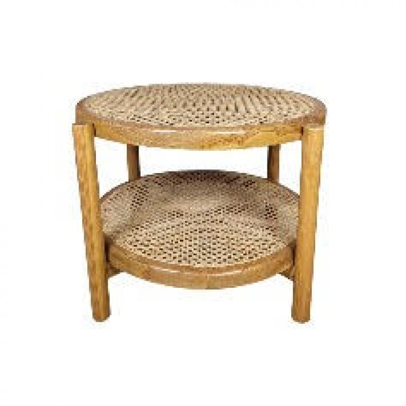 VIENNA28  Τραπέζι από ξύλο Teak και ψάθα Βιέννης   Διαστάσεις60x60x50