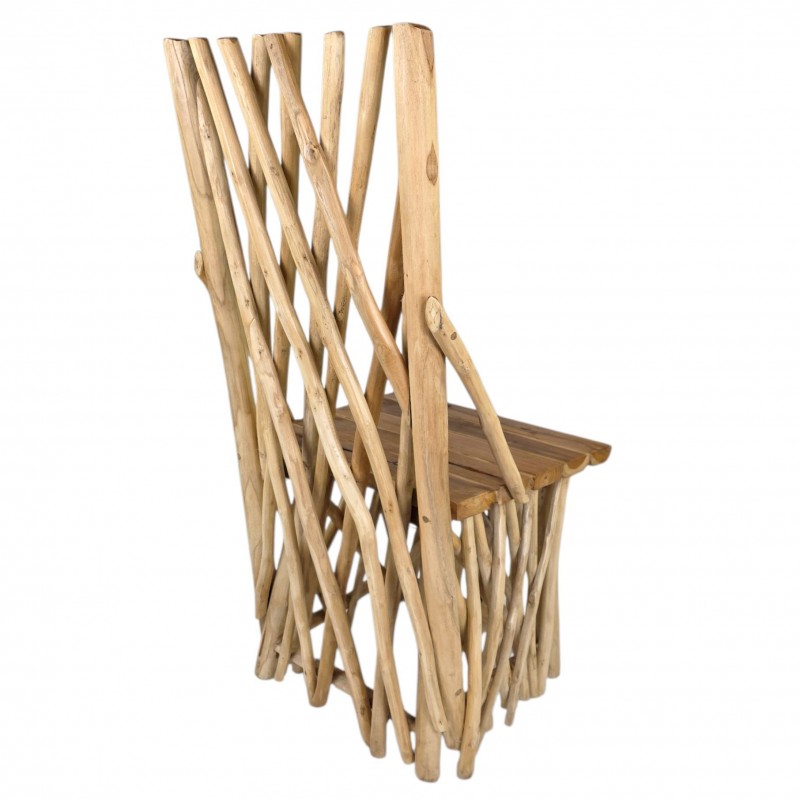 Καρέκλα κατασκευασμένη από φυσικά κλαδιά teak   DC-3141  Διαστάσεις  50x50x100 cm