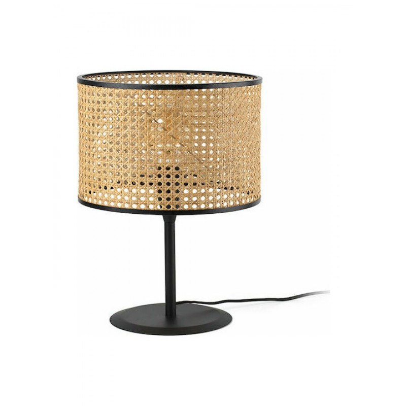 Faro Barcelona Mambo Μεταλλικό Vintage Πορτατίφ για Ντουί E27 LED με Καφέ Καπέλο και Μαύρη Βάση Κωδικός: 64311-48