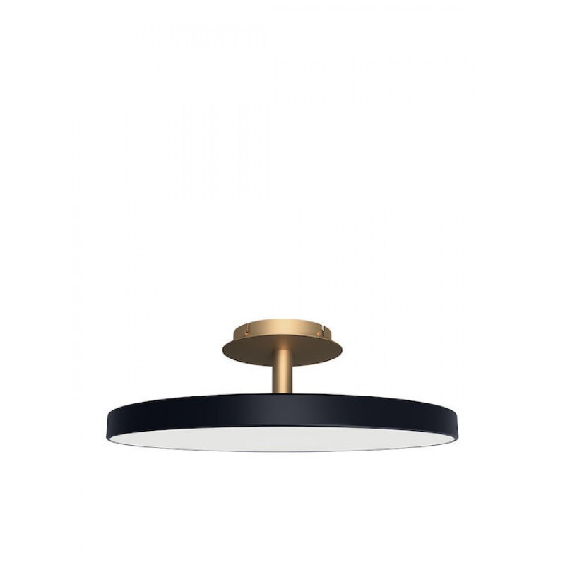 Φωτιστικό Οροφής - Πλαφονιέρα Asteria 2330 Φ60x21cm Led 2300lm 37W 3000K Anthracite-Brass Umage