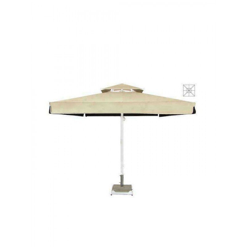 Επαγγελματική Ομπρέλα Δαπέδου Τετράγωνη Αλουμινίου Μπεζ 4x4m Κωδικός: RA4400