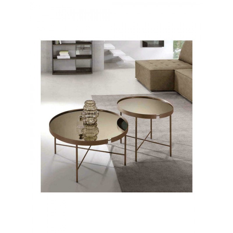 Τραπεζάκι Σαλονιού Chris Φ80x38cm Bronze-Copper Capodarte Κωδικός: 37523678