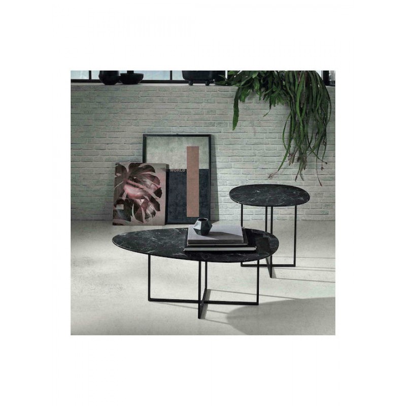 Τραπεζάκι Σαλονιού Ginni 90x50x35cm Black-Marble Capodarte Κωδικός: 37523689