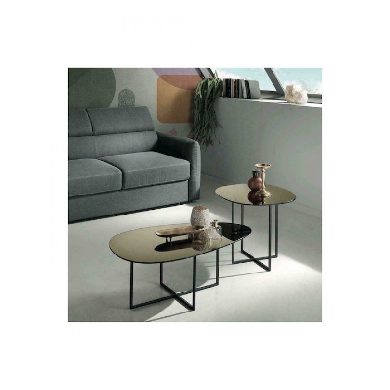 Τραπεζάκι Σαλονιού Ginni 90x50x35cm Bronze-Black Capodarte Κωδικός: 37523690