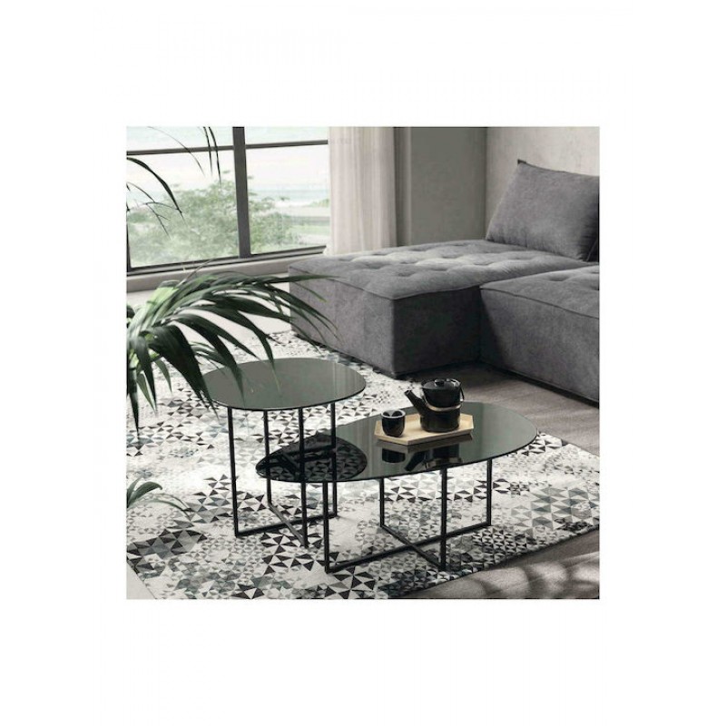 Τραπεζάκι Σαλονιού Ginni 90x50x35cm Smoke-Black Capodarte Κωδικός: 37523692