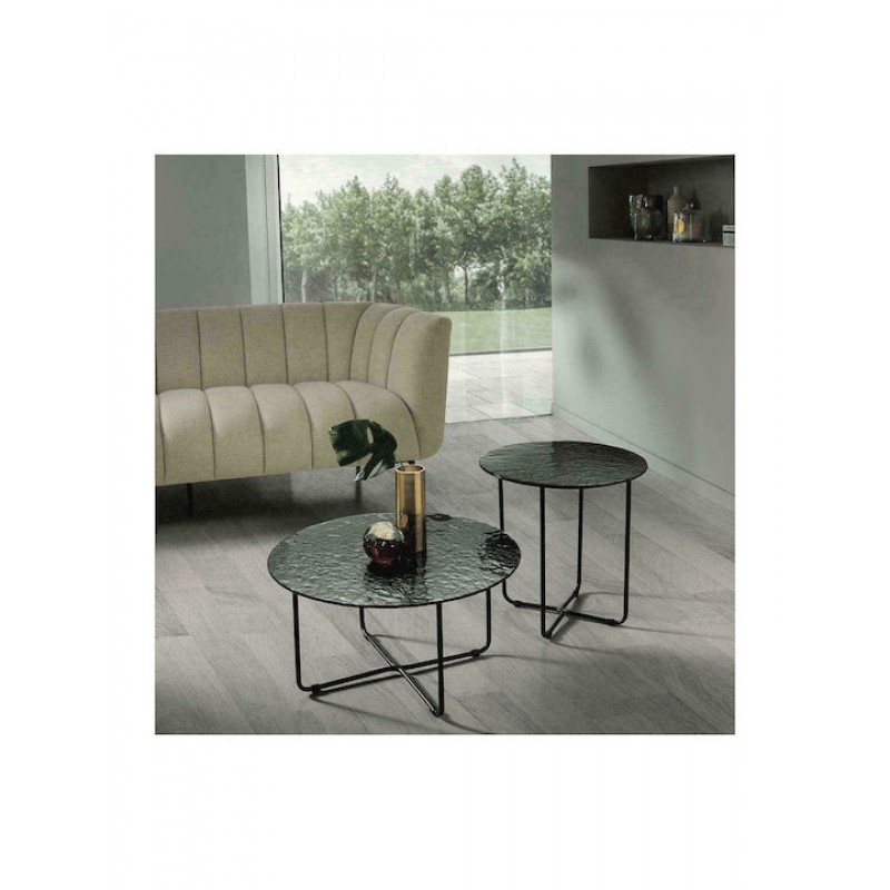 Τραπεζάκι Σαλονιού Jon Φ60x33cm Smoke-Black Capodarte Κωδικός: 37523698