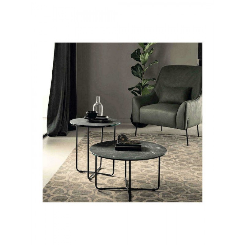 Τραπεζάκι Σαλονιού Jon Φ60x33cm Black-Marble Capodarte Κωδικός: 37523703