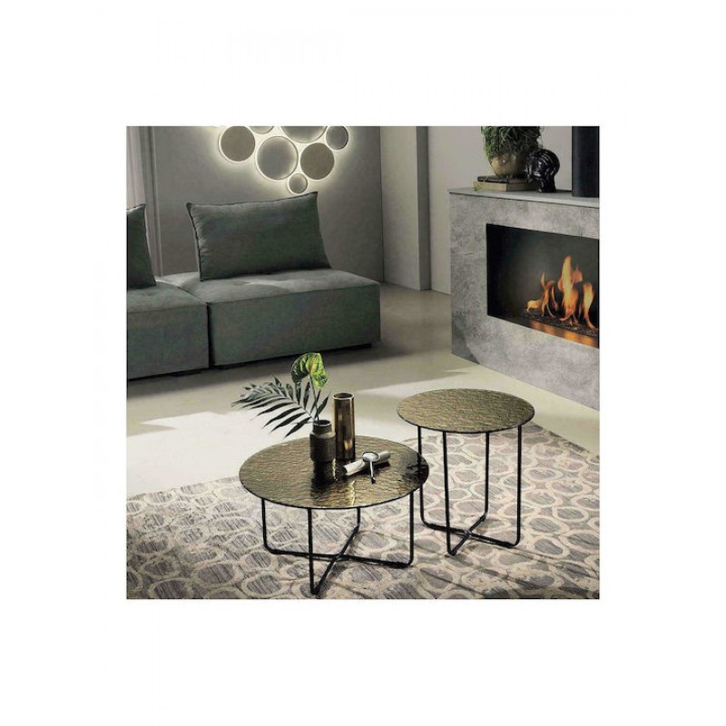 Τραπεζάκι Σαλονιού Jon Φ60x33cm Bronze-Black Capodarte Κωδικός: 37523704