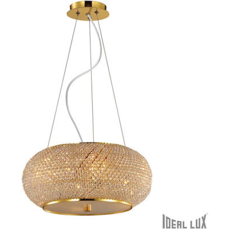 IDEAL LUX 14ΦΩΤΟ ΦΩΤΙΣΤΙΚΟ ΟΡΟΦΗΣ ΜΕ ΚΡΥΣΤΑΛΛΑ ΧΡΥΣΟ Ø65 PASHA SP14 164984