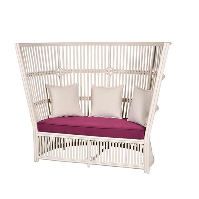 Καναπές διθέσιος από φυσικό Rattan σε white wash απόχρωση -17051 Διάσταση προϊόντος: 165X85X135H