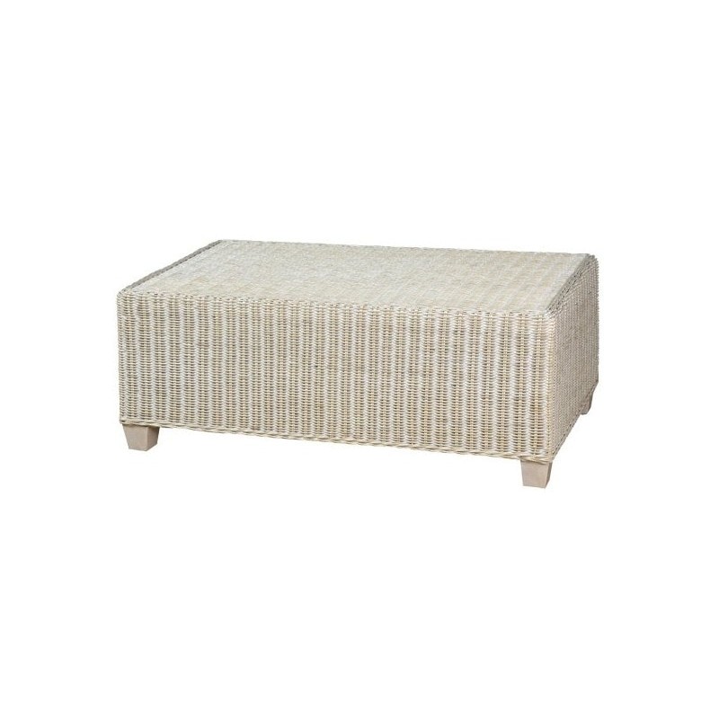 Τραπεζάκι σαλονιού Esprit από φυσικό Rattan σε λευκό χρώμα 3171B/W