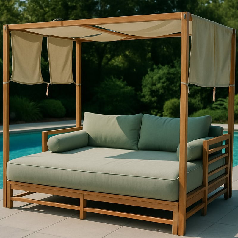 Καναπές κρεβάτι Belray Lounger από ξύλο ακακίας