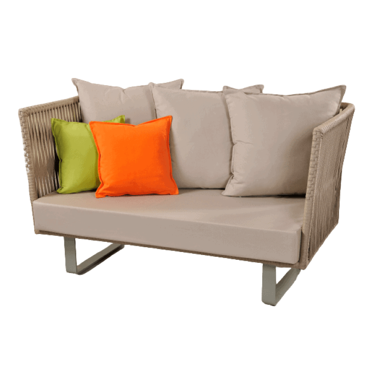 Καναπές διθέσιος αλουμινίου με κορδόνι – MARGO1 Διάσταση προϊόντος : 150X86X83