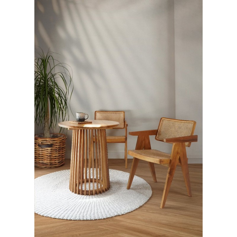 Καρέκλα από ξύλο Teak και βιεννέζικη ψάθα Eiffel- 122787 Διάσταση προϊόντος : 56X59X79H.