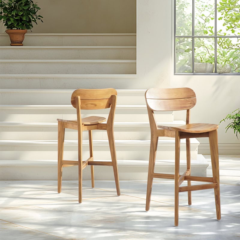 Σκαμπό Kate από ξύλο teak-126048 Διάσταση προϊόντος: 48x54x105