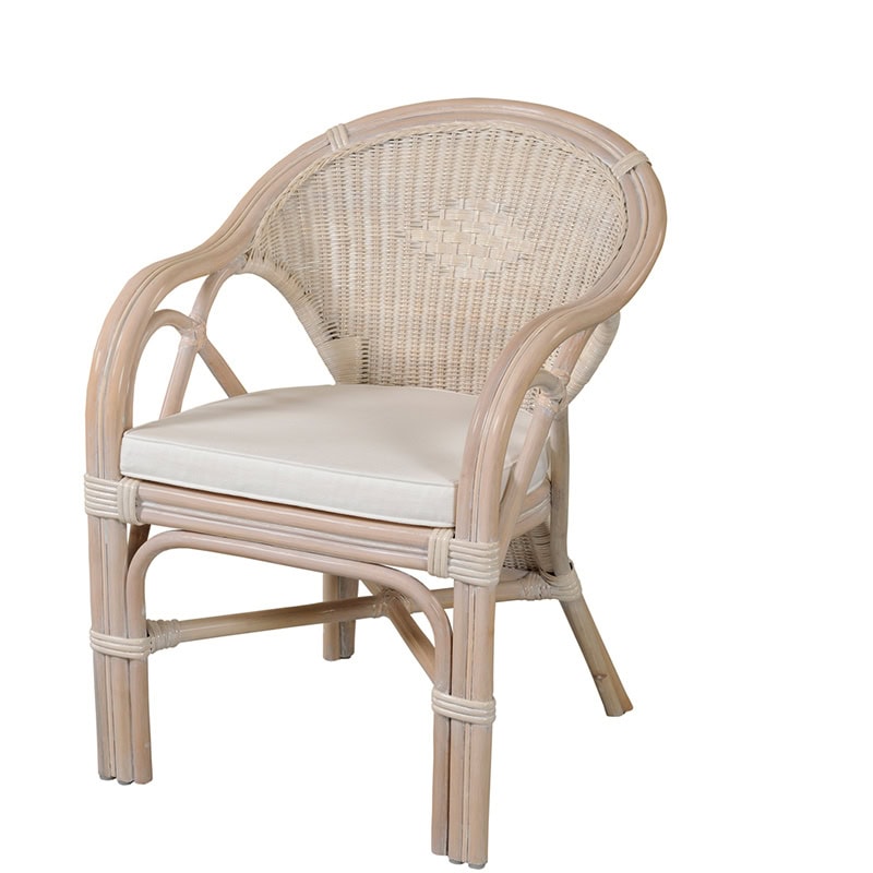 Πολυθρόνα Μπαμπού Τιτα πλεκτή – 1349B W/W  Διάσταση προϊόντος: 45X44X41