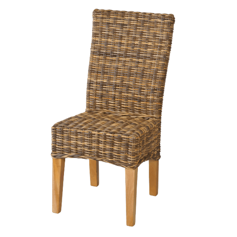 Καρέκλα από φυσικό Rattan και πόδια από ξύλο Teak – 1376  Διάσταση προϊόντος: 45X45X105H