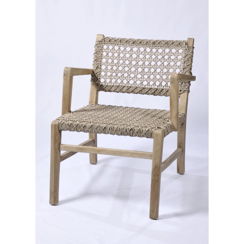 Πολυθρόνα lounge Aegean1 από ξύλο Teak και συνθετικό Rattan Διάσταση προϊόντος : 62X73X74H