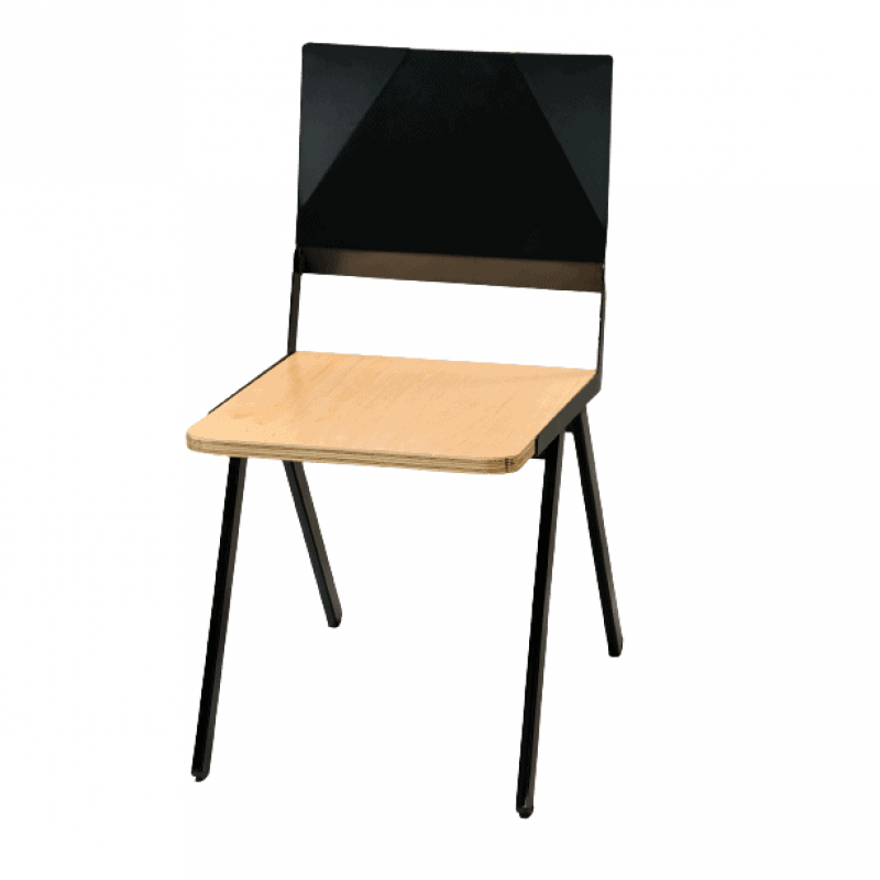 Καρέκλα μεταλλική KASSIOPI με ξύλινο κάθισμα