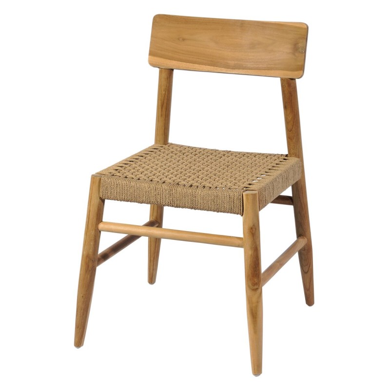 Καρέκλα από ξύλο Teak και Loom- Mapoti1 Διάσταση προϊόντος: 54x52x80H