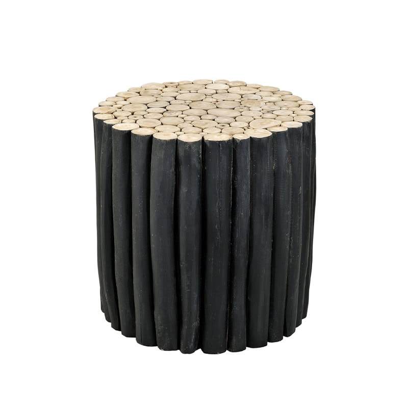 Βοηθητικό τραπεζάκι από κορμούς ξύλου Teak – 131754  Διάσταση προϊόντος: Φ35X45H