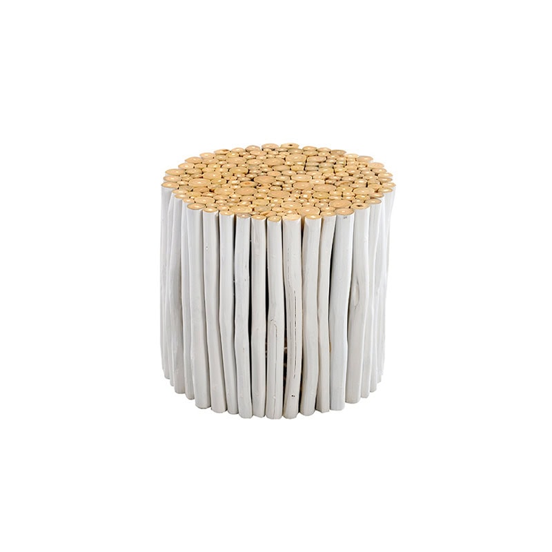 Σκαμπό από κορμούς ξύλου Teak – 131754SLIM  Διάσταση προϊόντος: Φ35X45H