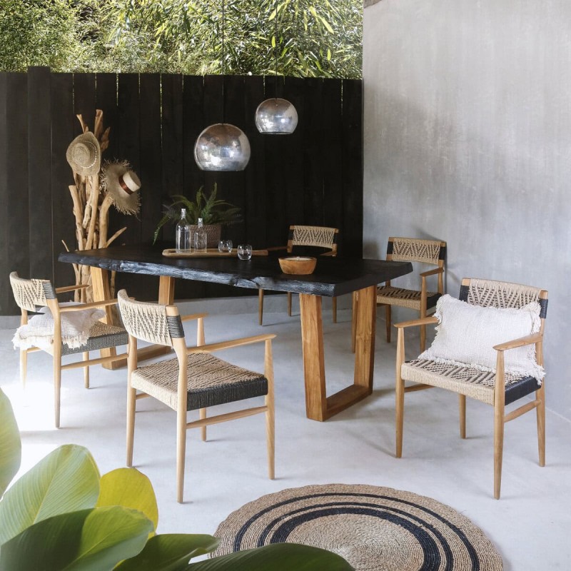 Τραπεζαρία από μασίφ ξύλο Teak – 124465  Διάσταση προϊόντος: 200X100X76H