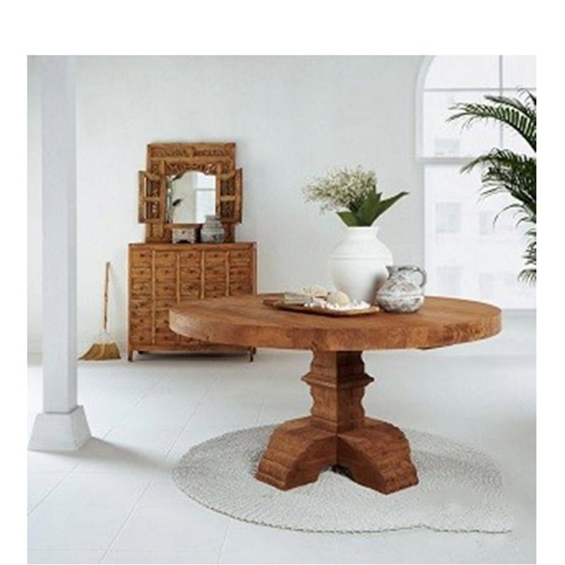 Τραπεζαρία από ανακυκλωμένο ξύλο Teak Provence – 134606  Διάσταση προϊόντος: Φ150