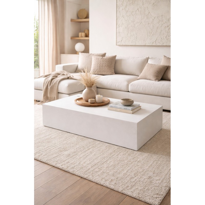 Τραπεζάκι σαλονιού Tezzara Recta από τσιμέντο-THD508  Διάσταση προϊόντος:120x70x35H