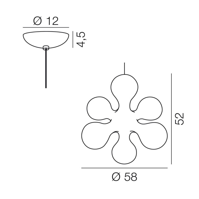 Φωτιστικό Οροφής  -  Atomium Ceiling Suspension Lamp - Kundalini   Διαστάσεις: Ύψος 52 εκ. Μήκος 62 εκ. Πλάτος 58 εκ.  