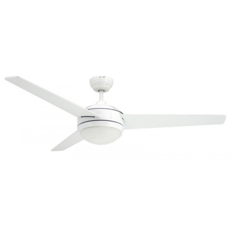 Vega White with Light  Περιλαμβάνει τηλεχειρισμό με 3 ταχύτητες για τον ανεμιστήρα και dimmer για το φως. 