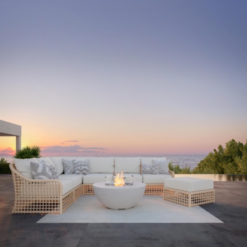 Σετ σαλονιού αλουμίνιο Wicker -Kiawah/C Γωνιακό Set 8-τεμαχίων  