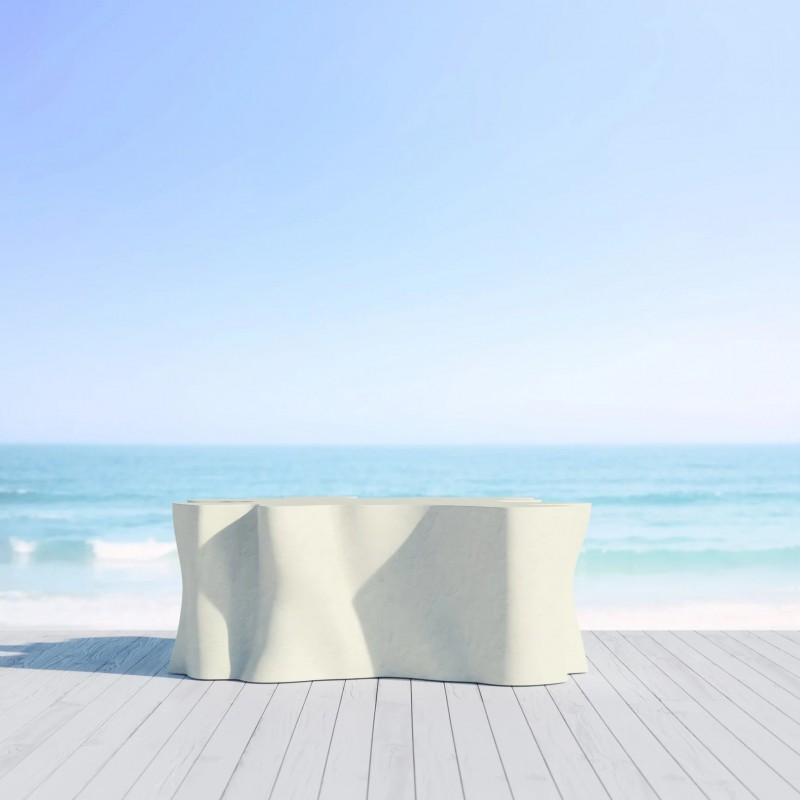 Daintree/T-122x122xY.45cm Τραπέζι Bone Concrete  GFRC (μπετόν οπλισμένο με ίνες γυαλιού)