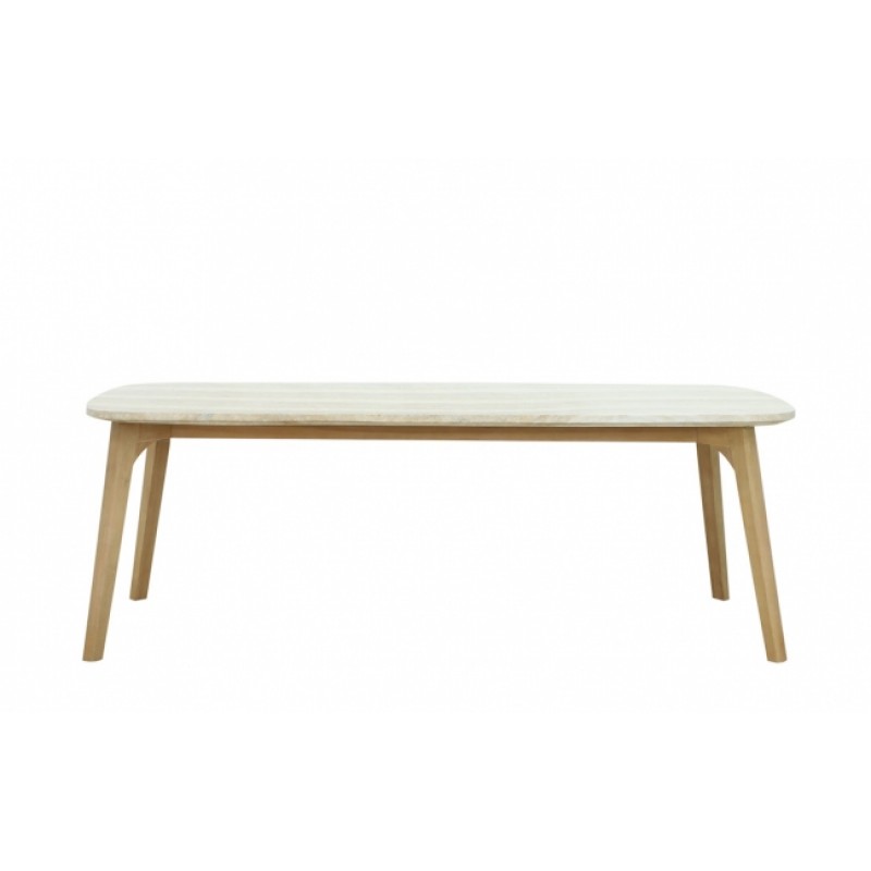 Mali/T-225x100xh.79cm Dining Table από μασίφ ξύλο και επιφάνεια μαρμαρο 