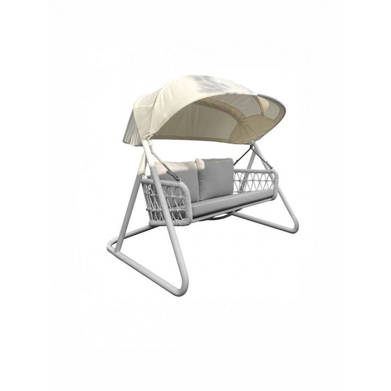 Bari Κούνια Λευκή  αλουμινίου διαστάσεων 190x132x201cm.