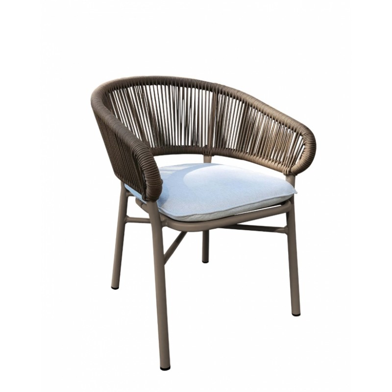 Berry/P, Πολυθρόνα Αλουμινίου/Σχοινί  Μήκος (σε cm): 60 Πλάτος (σε cm): 58 Ύψος (σε cm): 76