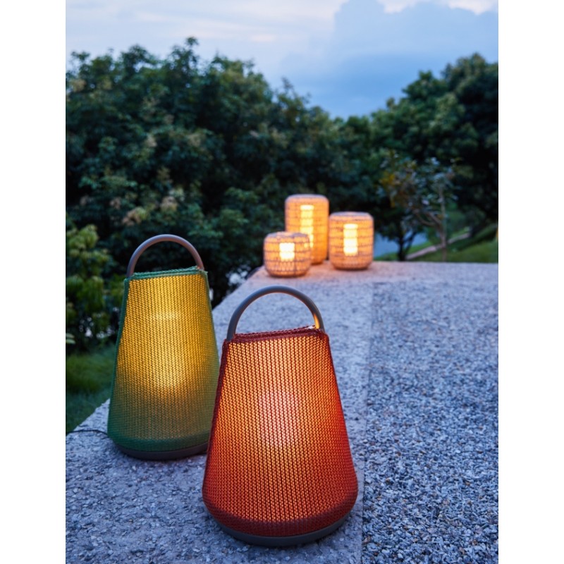 Knitting Led Φ31,5xh.53,5cm Φορητό Φανάρι Γκρι  Μήκος (σε cm): 31.50 Πλάτος (σε cm): 31.50 Ύψος (σε cm): 53.50