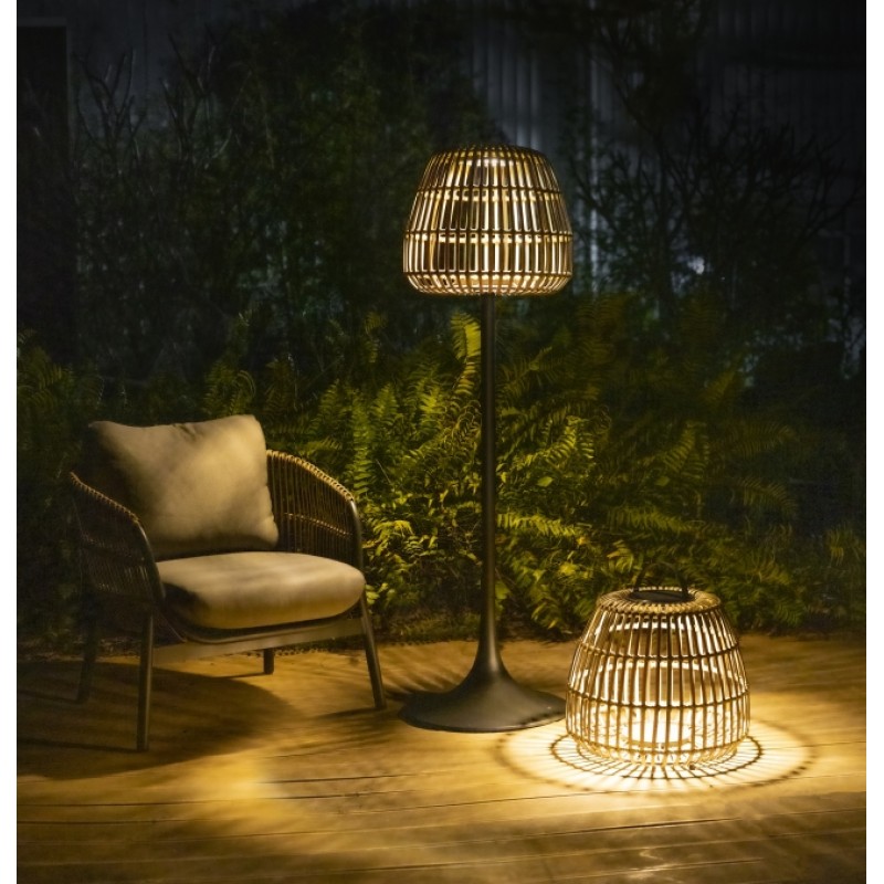 Φαναρι ρατταν - Mona Portable Lantern 50x50x43,5cm Natural  Μήκος (σε cm): 50.00 Πλάτος (σε cm): 50.00 Ύψος (σε cm): 43.50 