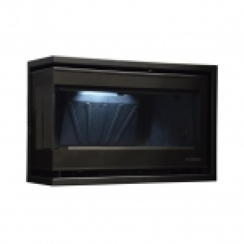 Γωνιακή αερόθερμη κασέτα τζακιου EVOBOX 74 Corner Crystal  11kw με ventilater 2x20w   πλάτος 74cm, ύψος 49cm και βάθος 45cm