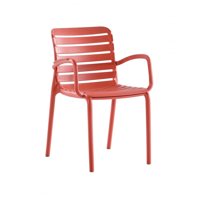 Parma πολυθρόνα polypropylene κόκκινο   Κωδικός   45602-117324  - 56x56x82(47)cm   