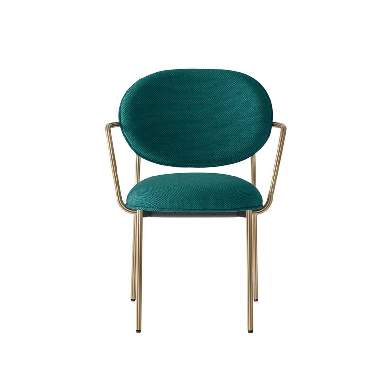 2955 BLUME ARMCHAIR   60 × 54,5 × 81 cm (L x W x H)  πολυθρόνα με χρυσο σκελετό βελουδο κυππαρισι 