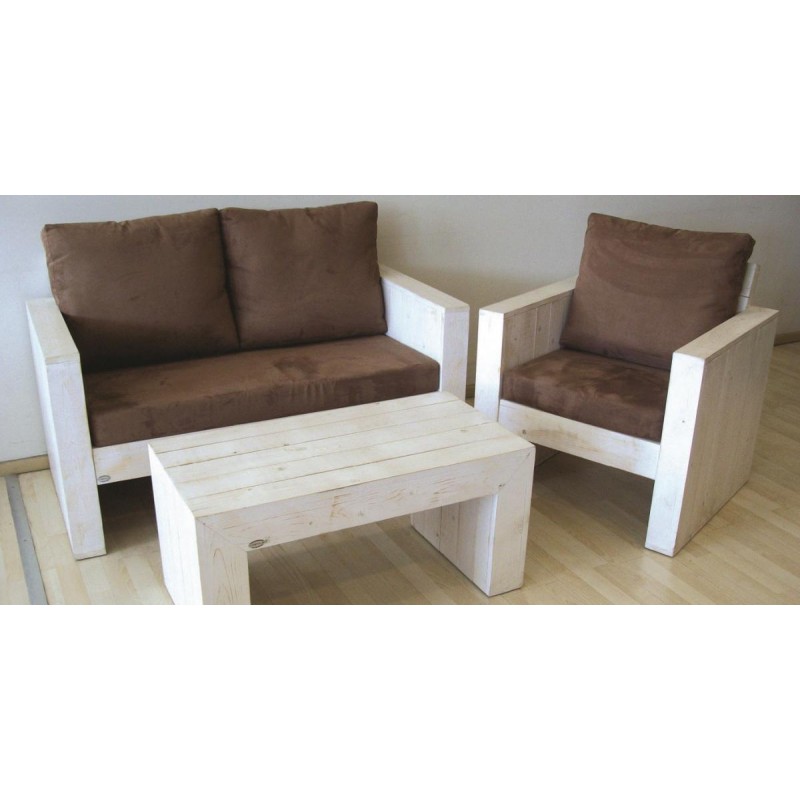 STRAIGHT SET Καθιστικό ελληνικής κατασκευής από πεύκο (1 Διθέσιο καναπέ 