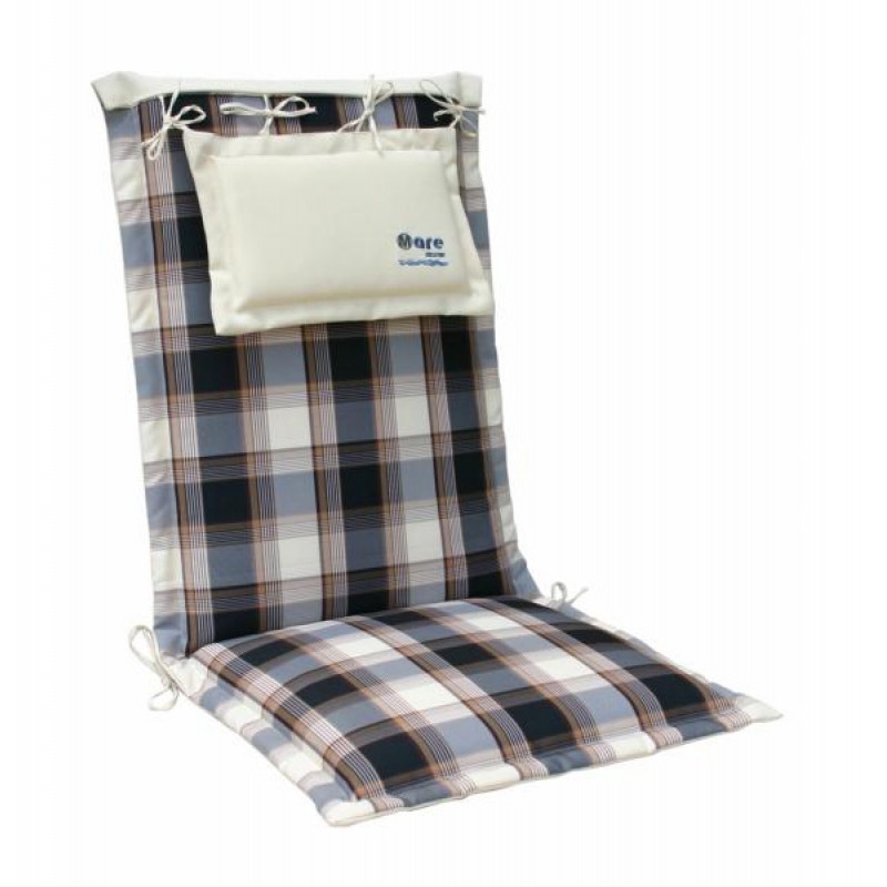 Μπεζ/Μπλε/καφέ καρό - Ψηλόπλατο Μαξιλάρι με Φερμουάρ (ΚΑΤ` ΕΞΟΧΗΝ) (MA-Luxury-19)