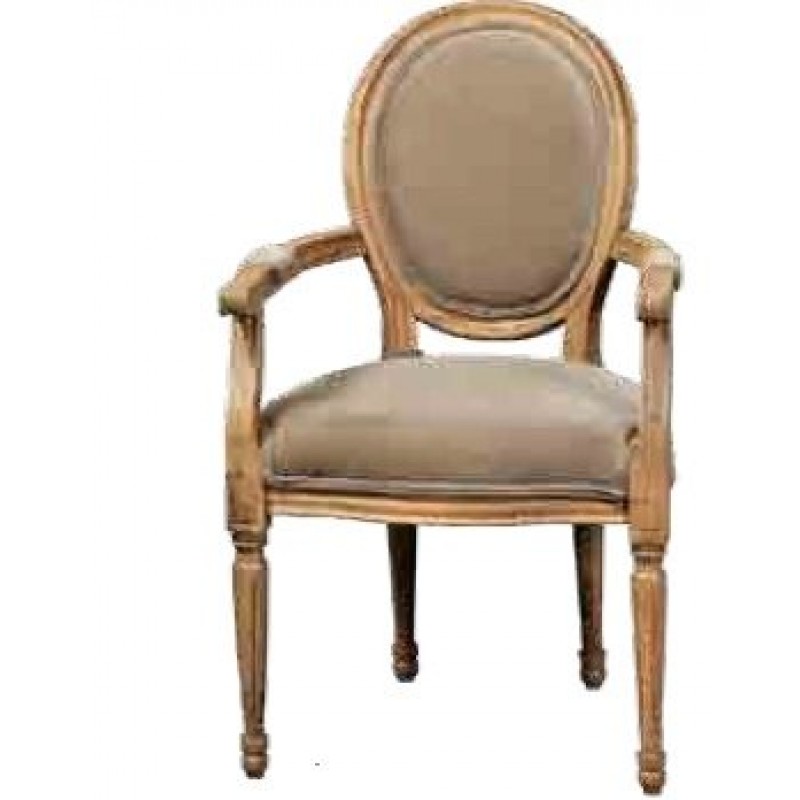 JKA 10  Καρέκλα - πολυθρόνα ξύλινη - κλασσική γραμμή, με κάθισμα από  ύφασμα